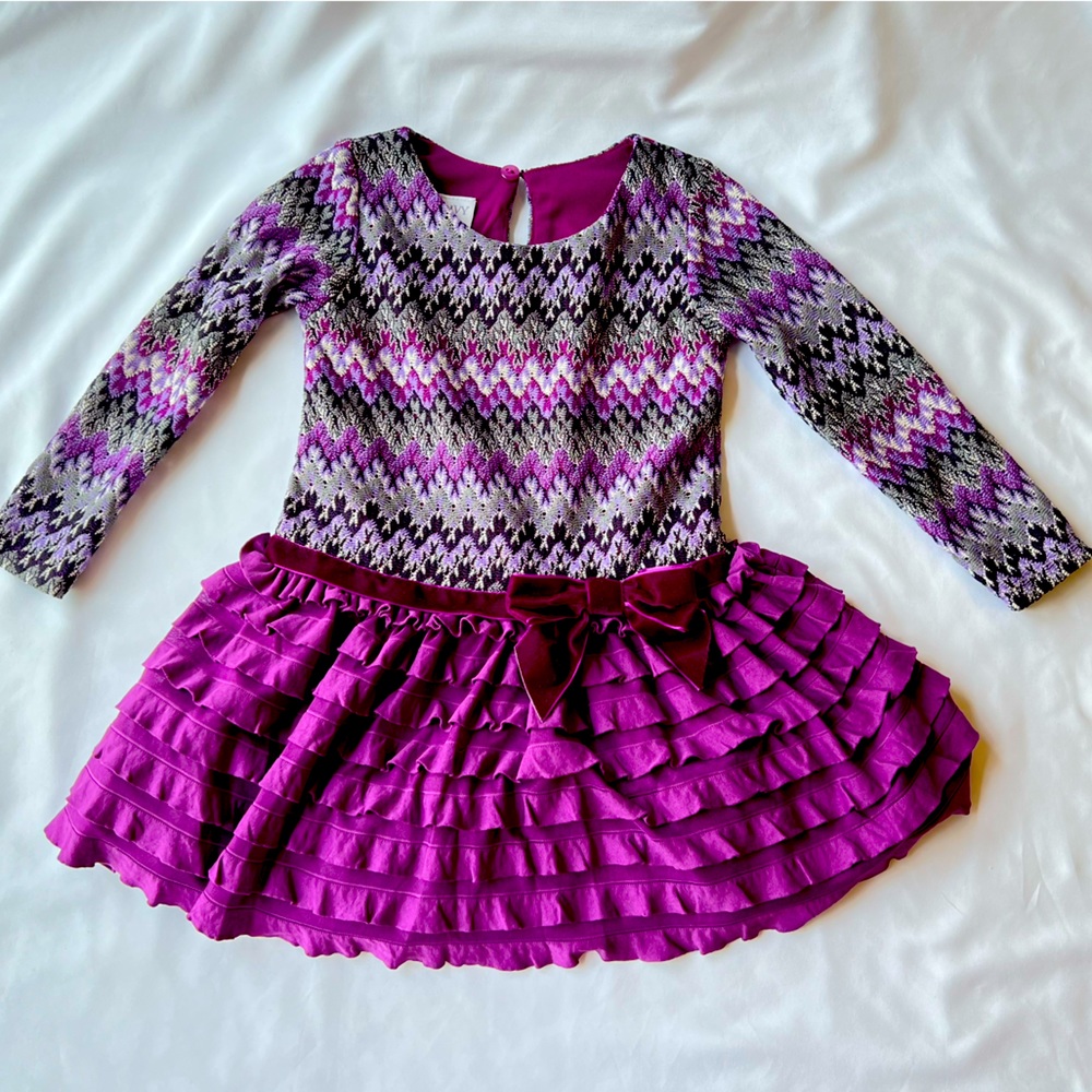 Iris & Ivy Party Dress  Girls Sz 24 months, Flounce skirt, velvet accents